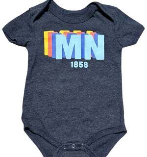Home Free Minnesota Retro Graphic MN 1858 Baby Bodysuit 3-6M